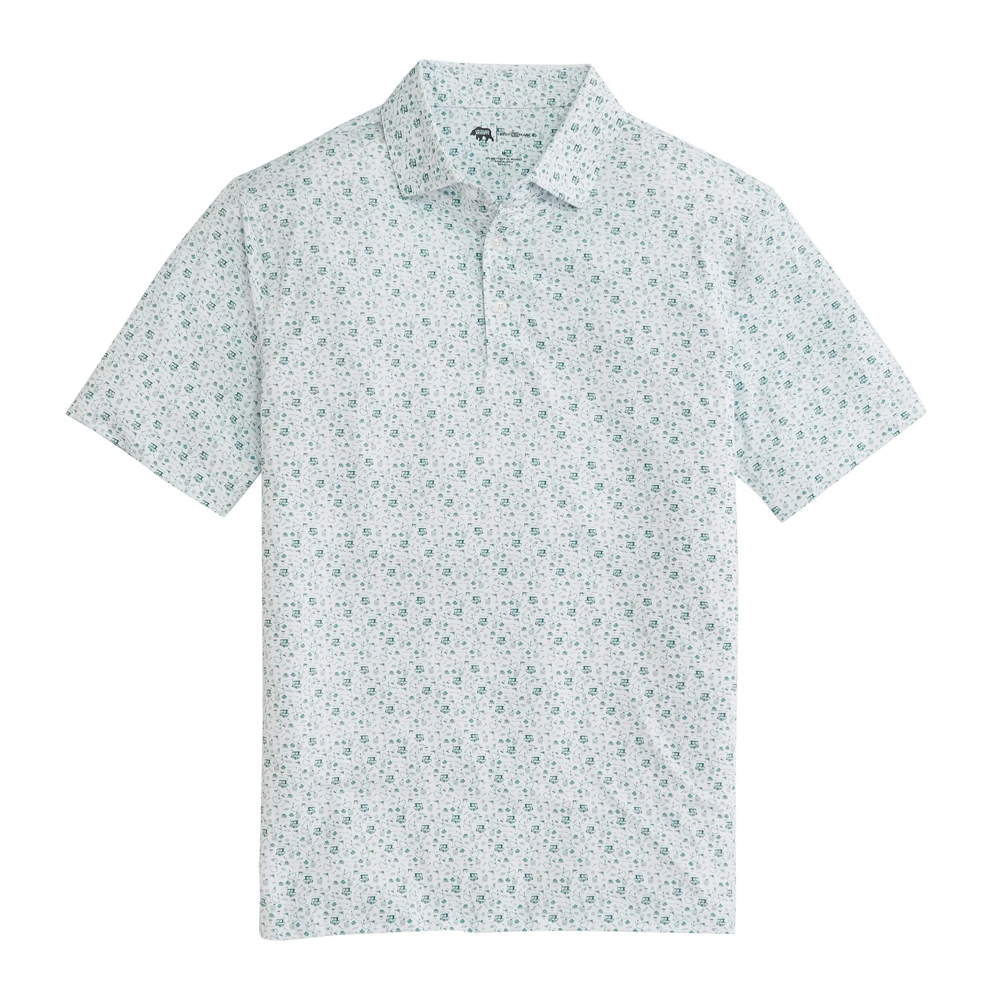 19th Hole Printed Performance Polo - Dark Forest