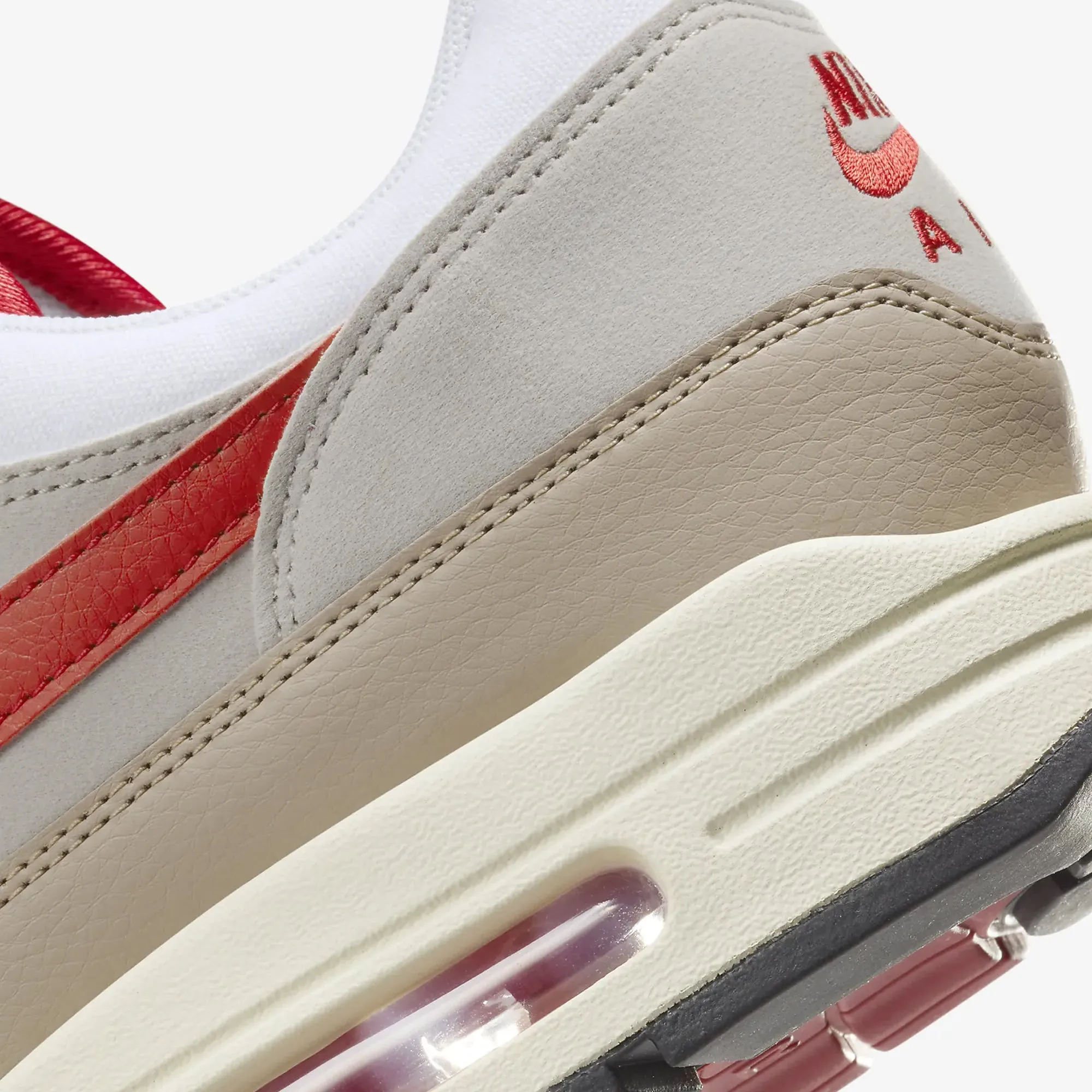 AIR MAX 1 'WHITE/UNIVERSITY RED-CREAM II-LIMESTONE'