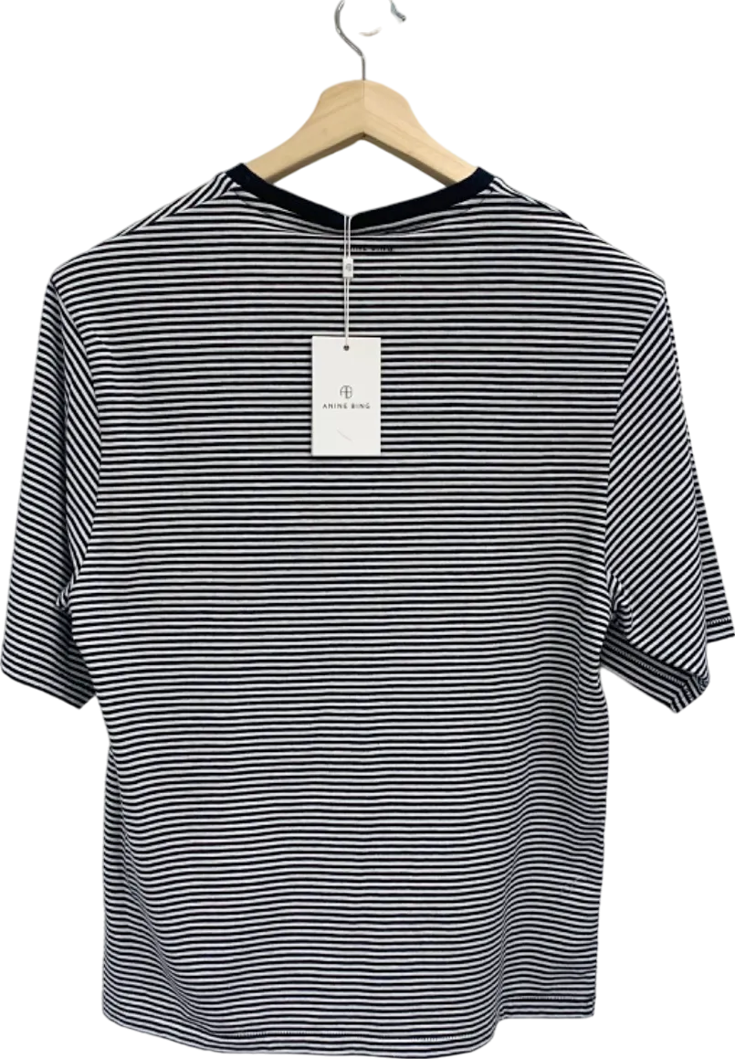 Anine Bing Black/White Striped T-Shirt S