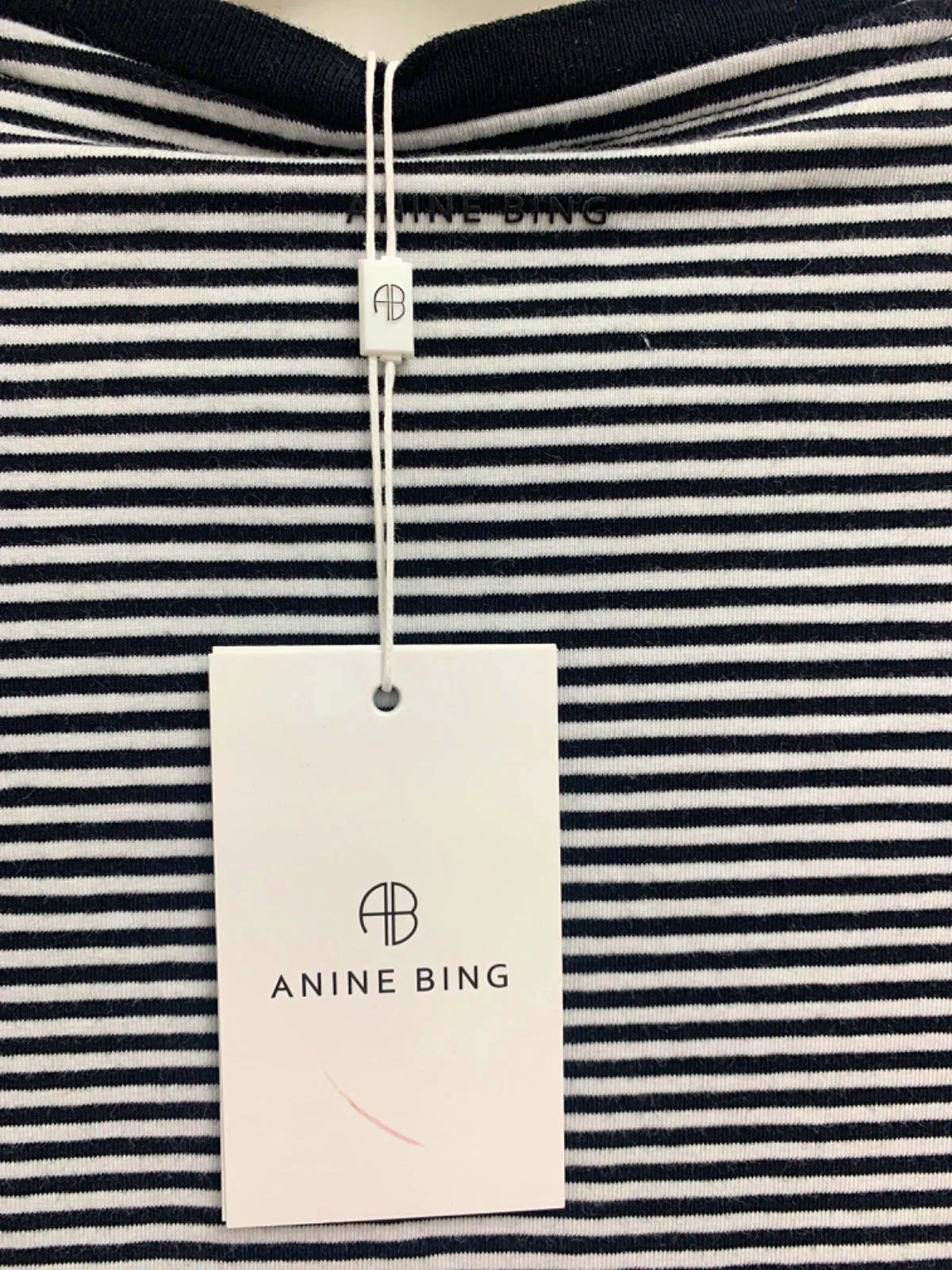 Anine Bing Black/White Striped T-Shirt S