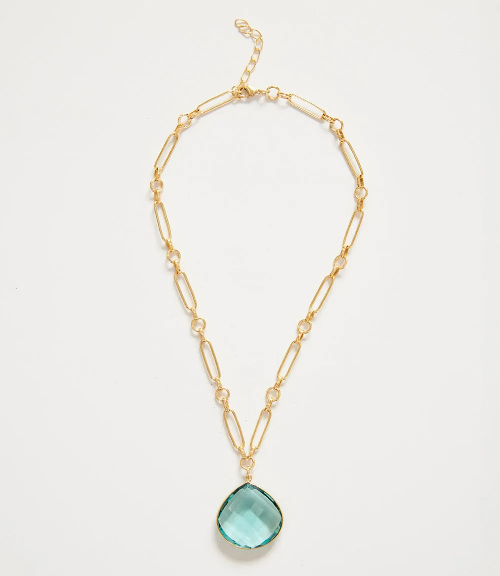 Aqua Quartz Pendant Necklace