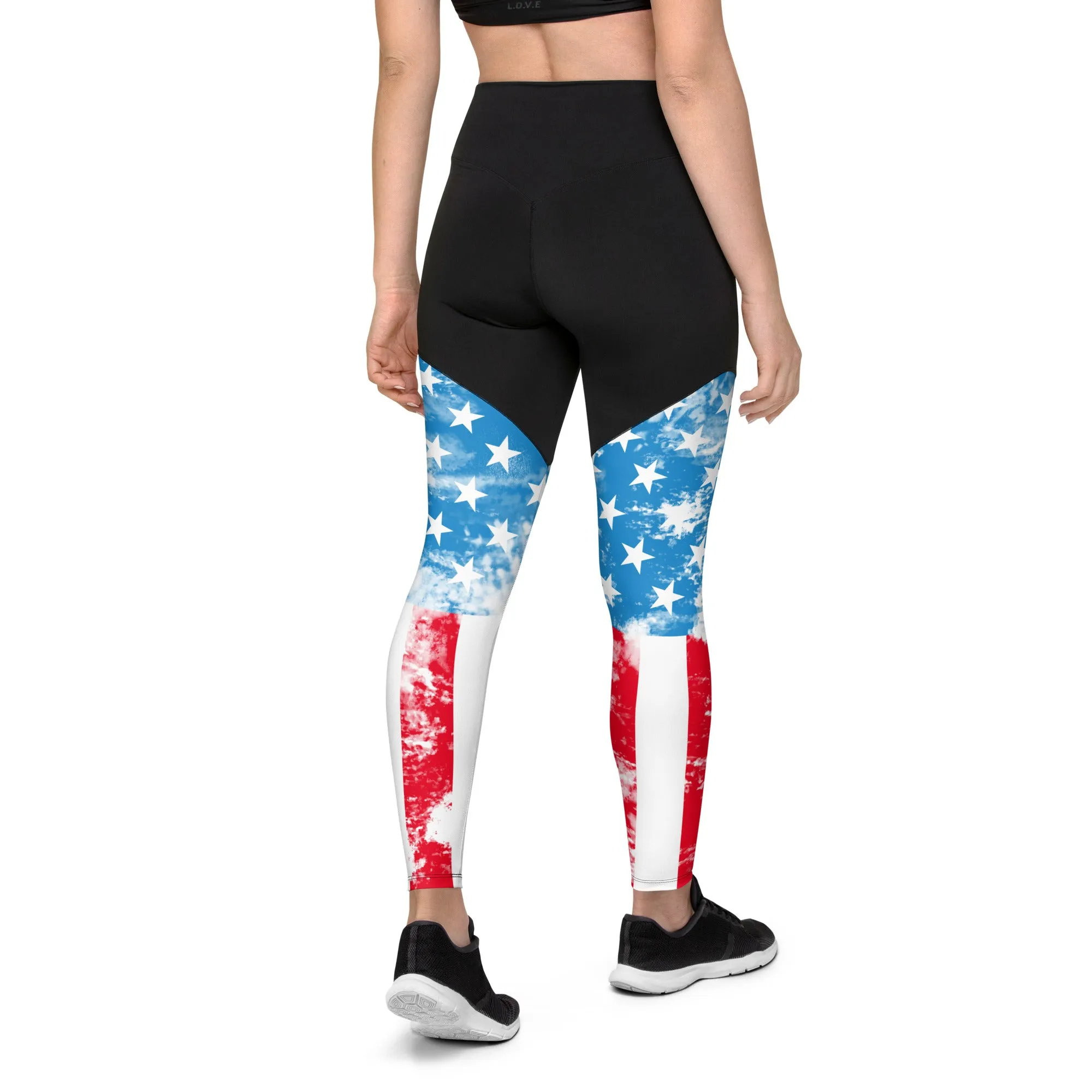 Artsy American Flag Compression Leggings