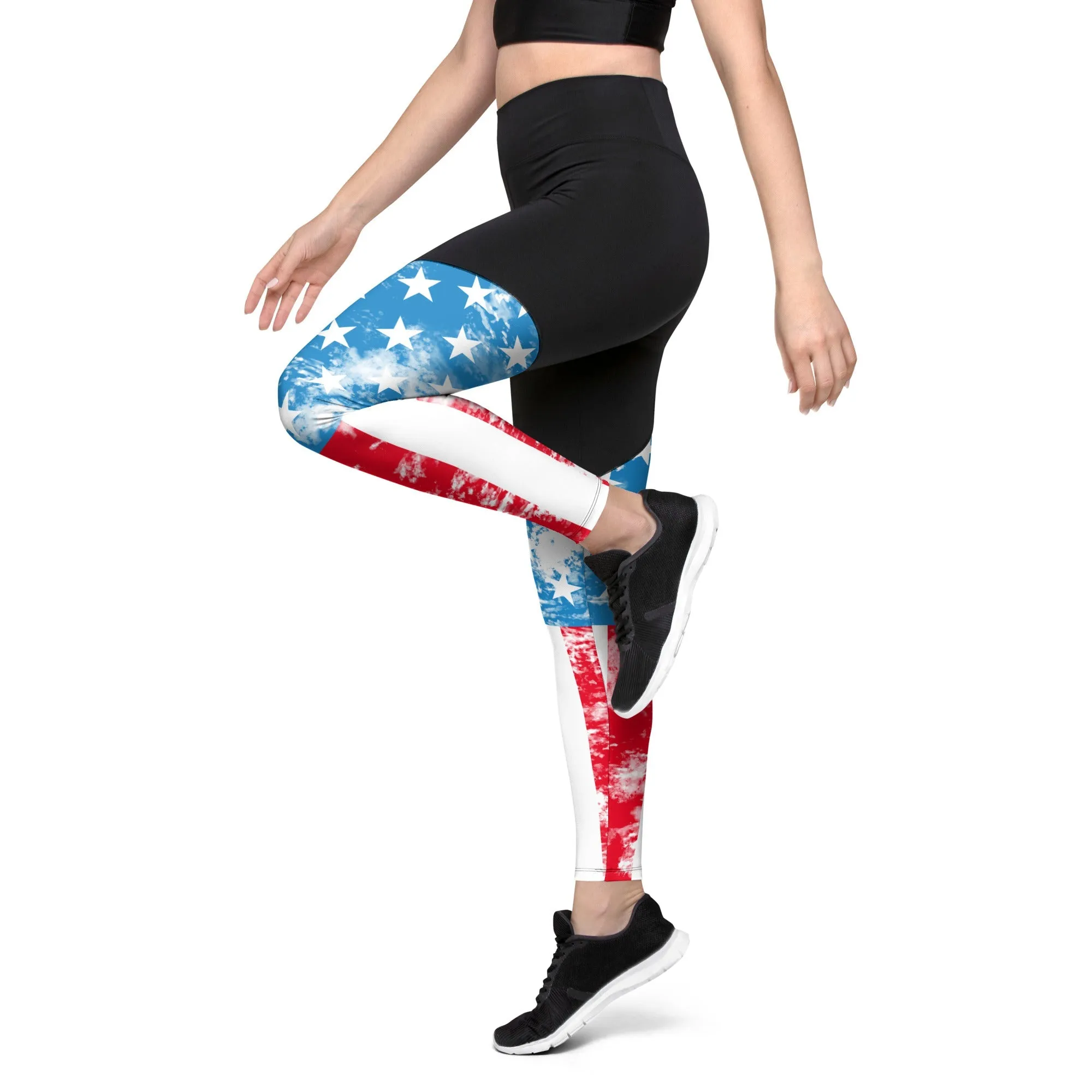 Artsy American Flag Compression Leggings