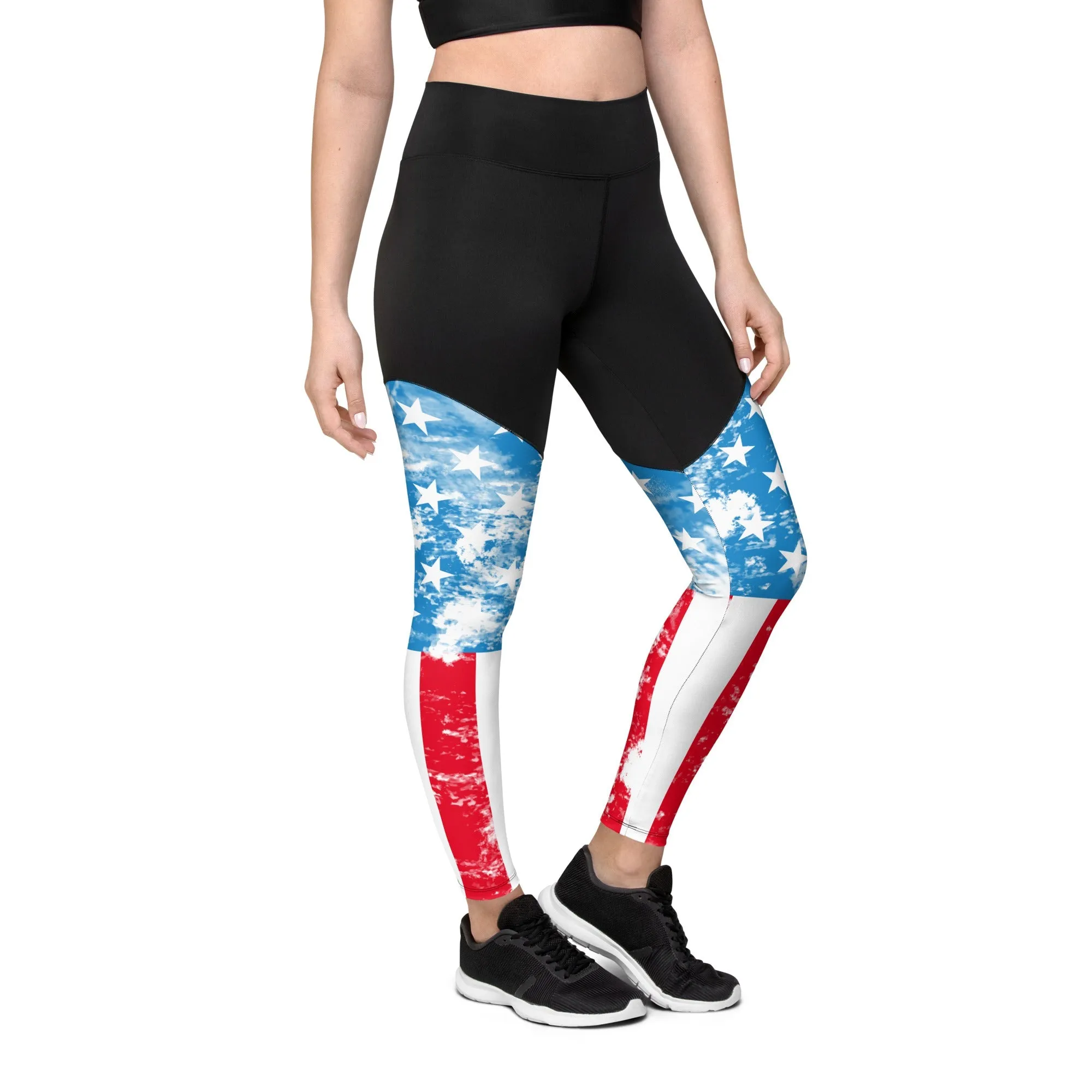 Artsy American Flag Compression Leggings