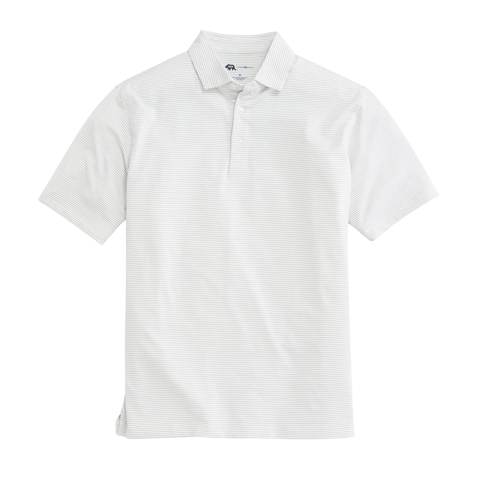 Birdie Stripe Performance Polo - Mirage Grey