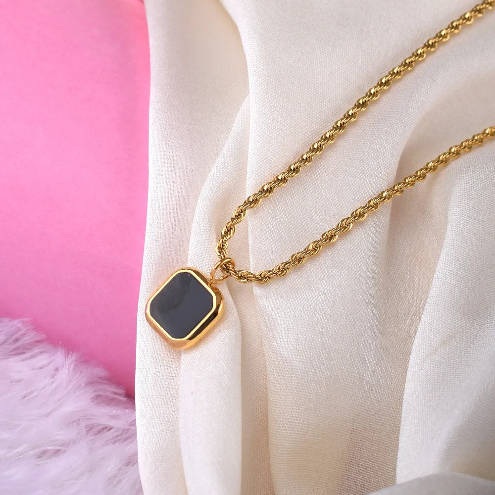 Black Enamel Necklace