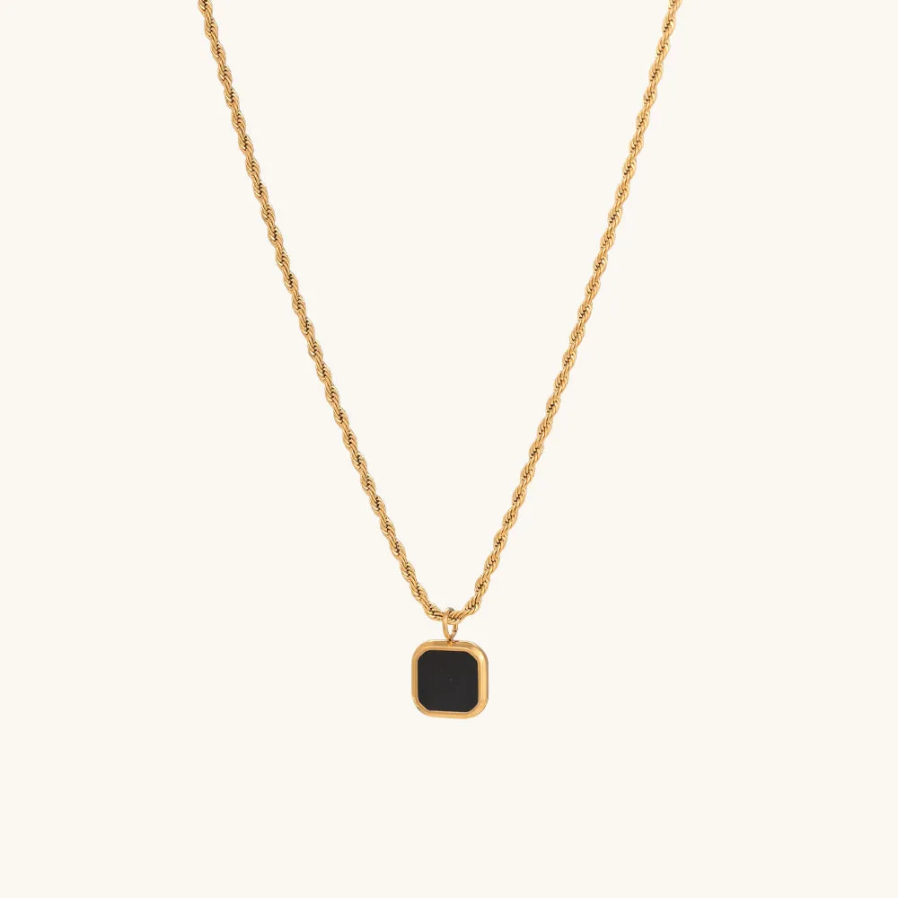 Black Enamel Necklace