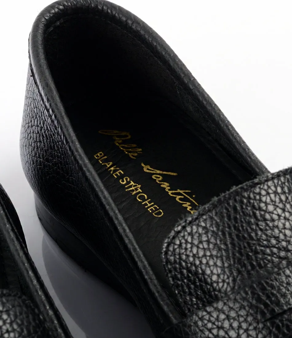 Black Milled Penny Loafers - Ultra-Flex