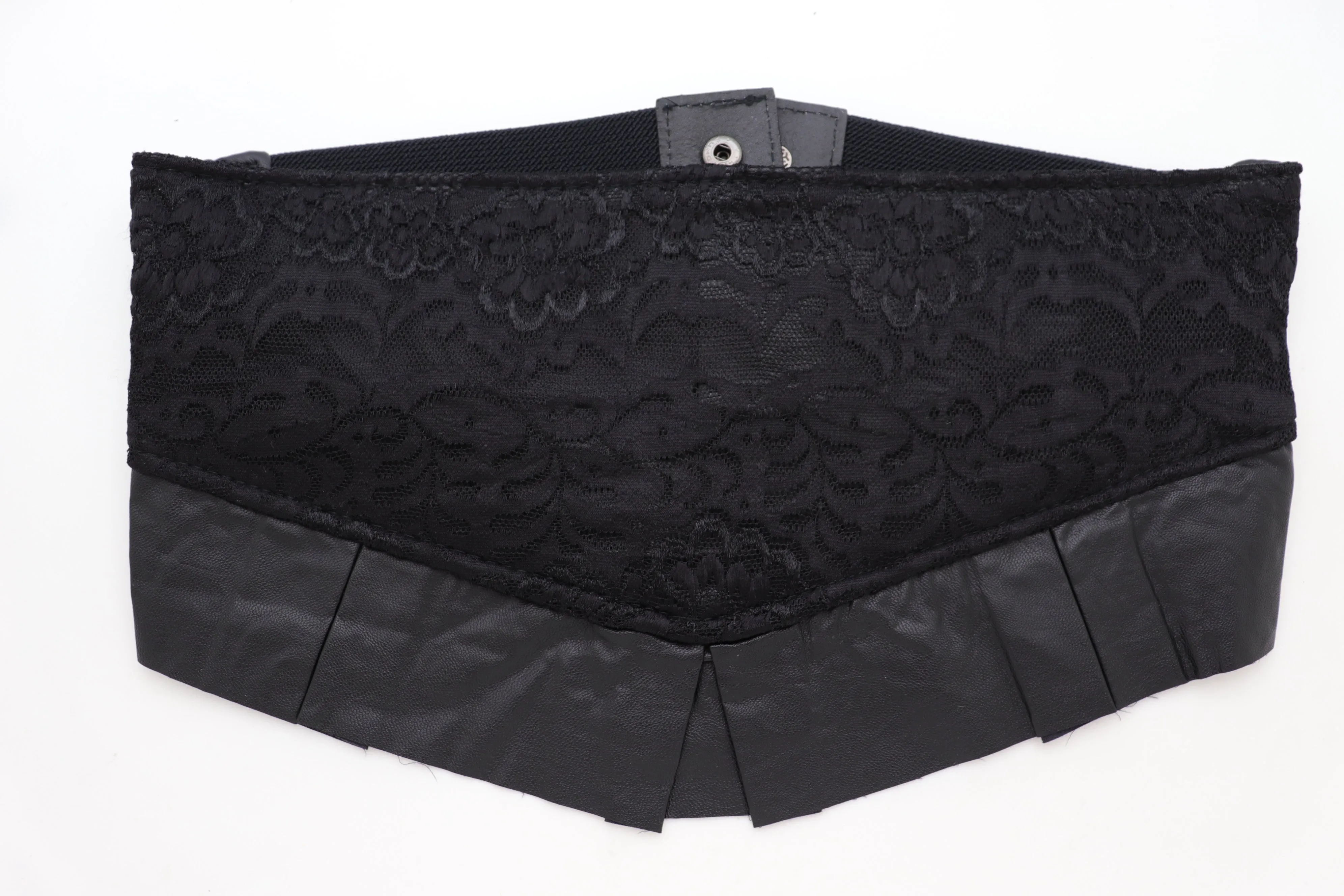 Black Wide Elastic Waistband Floral Lace Fashion Belt Hip High Waist Fit S