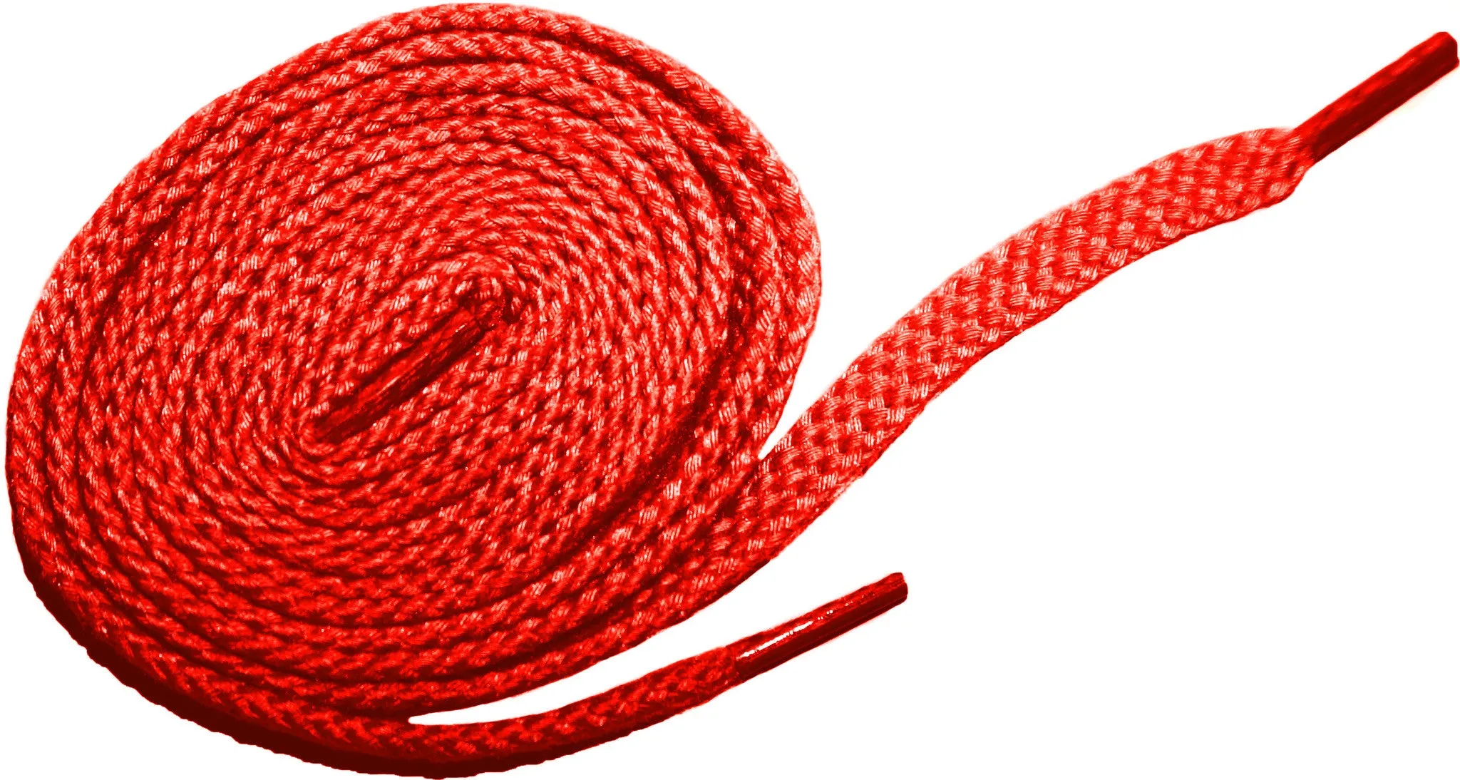 [Bright Red] - Flat Woven Shoelaces