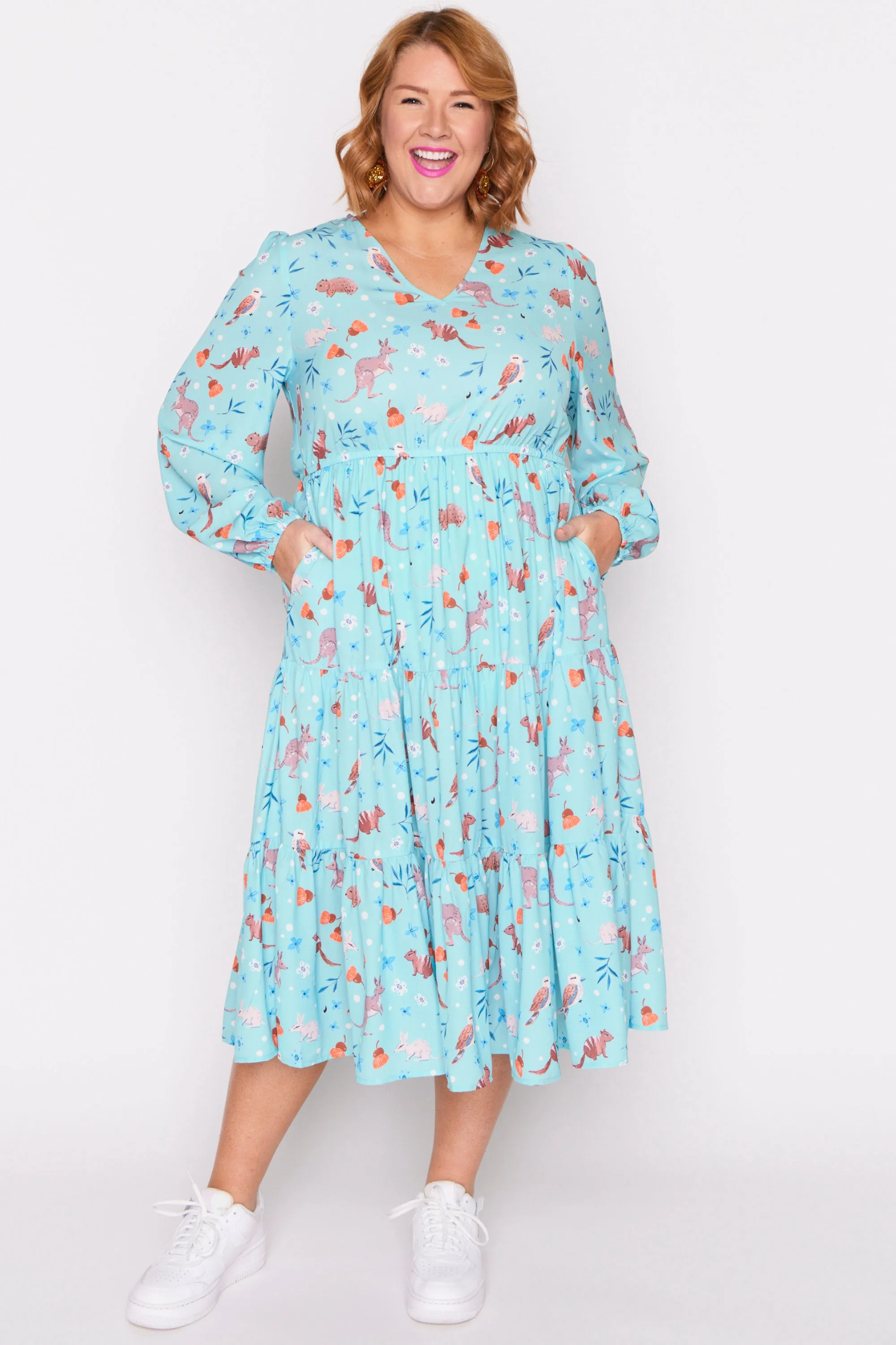 Charity Hopping Happy Long Sleeve Dress