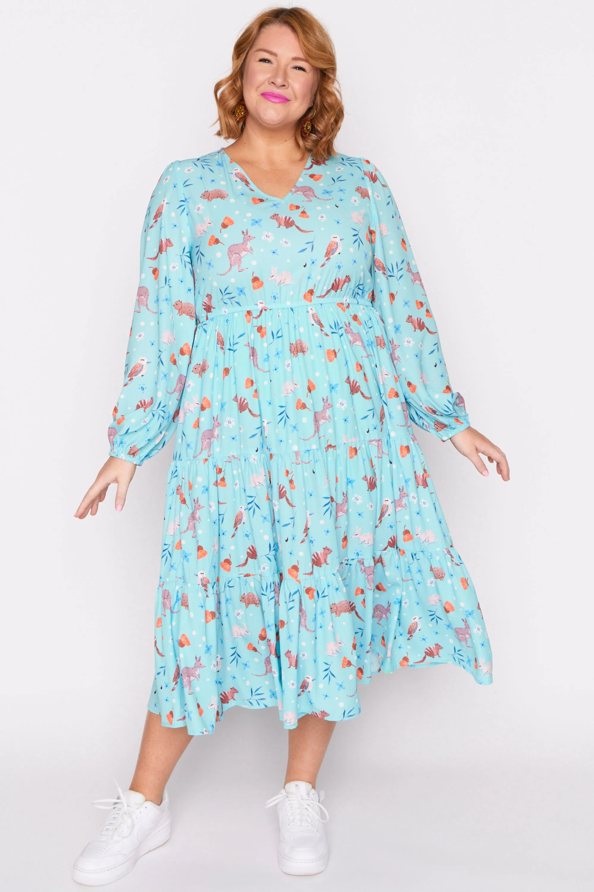 Charity Hopping Happy Long Sleeve Dress