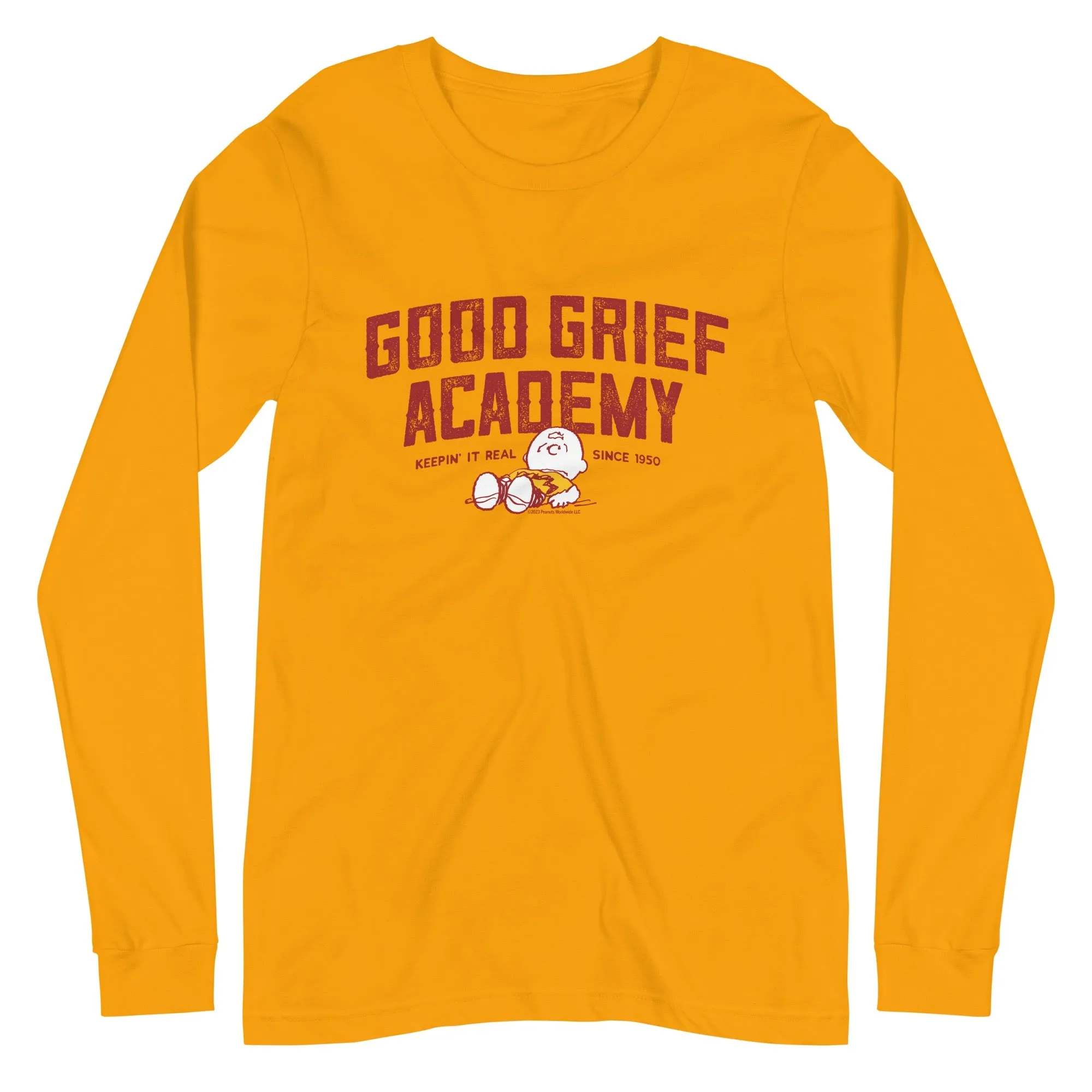 Charlie Brown Good Grief Academy Adult Long Sleeve T-Shirt