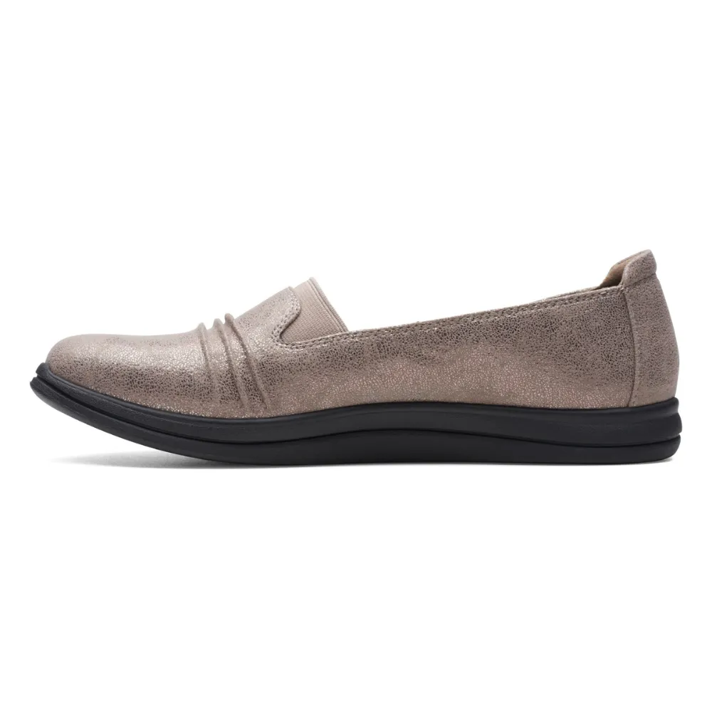 Clarks Breeze Sol Taupe Metal Slip-On (Women's)