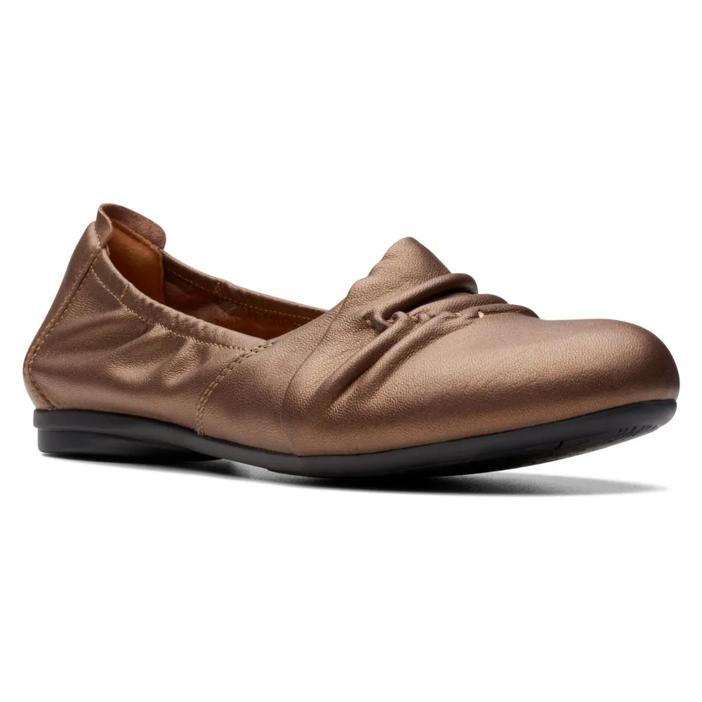 Clarks Rena Way Bronze Leather Slip-On (Women's)