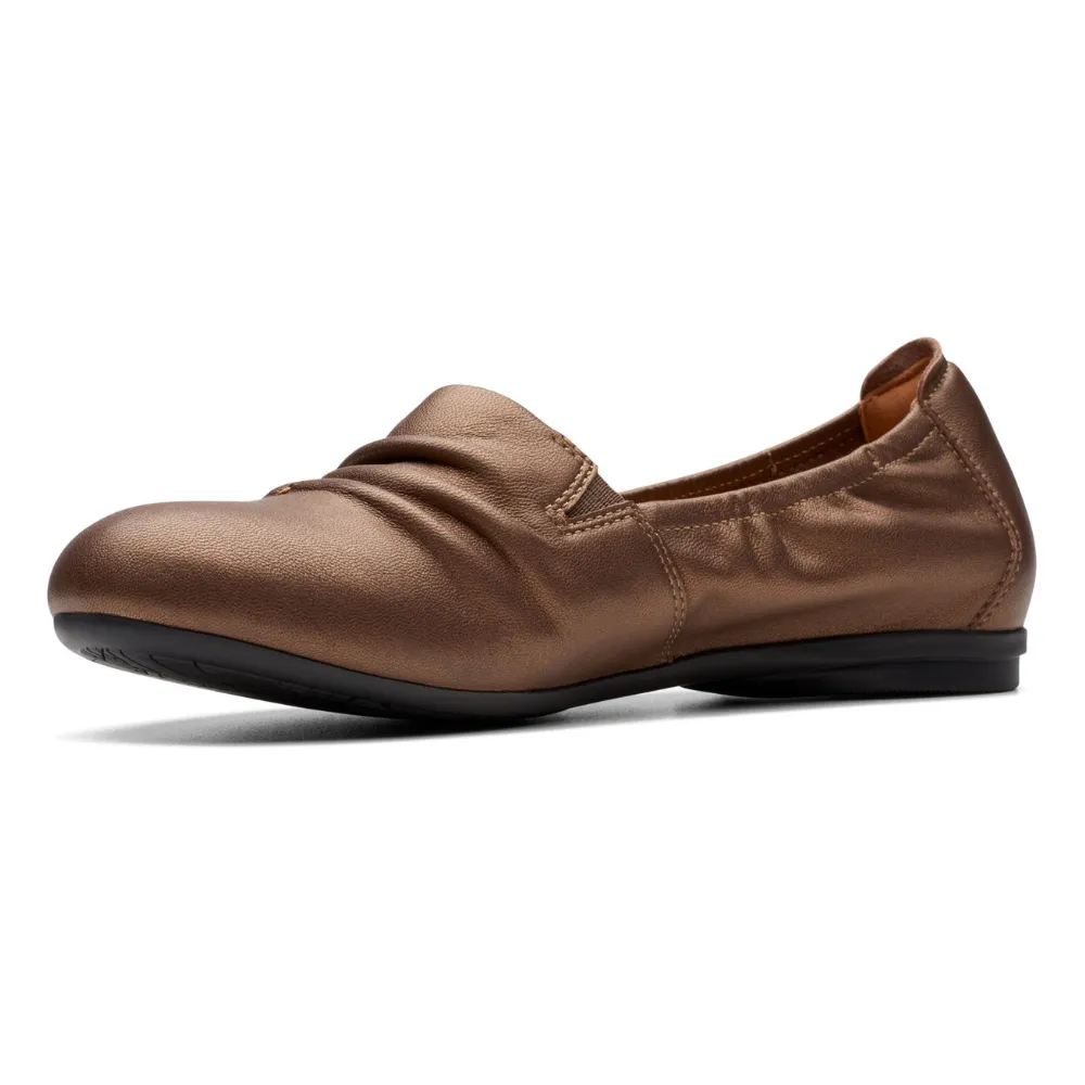 Clarks Rena Way Bronze Leather Slip-On (Women's)