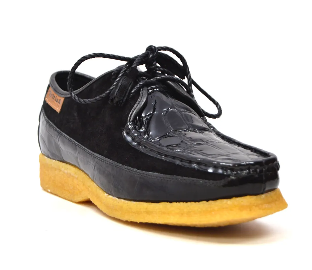 Crown Croc & Suede: Stylish and Comfortable Lace-Up Shoes