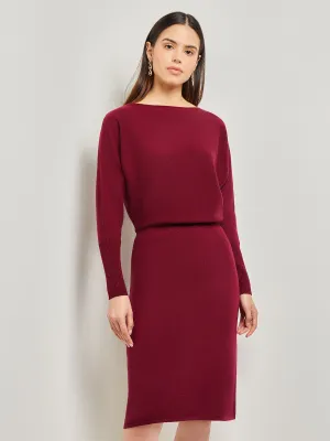 Dolman Sleeve Cashmere Dress, African Violet