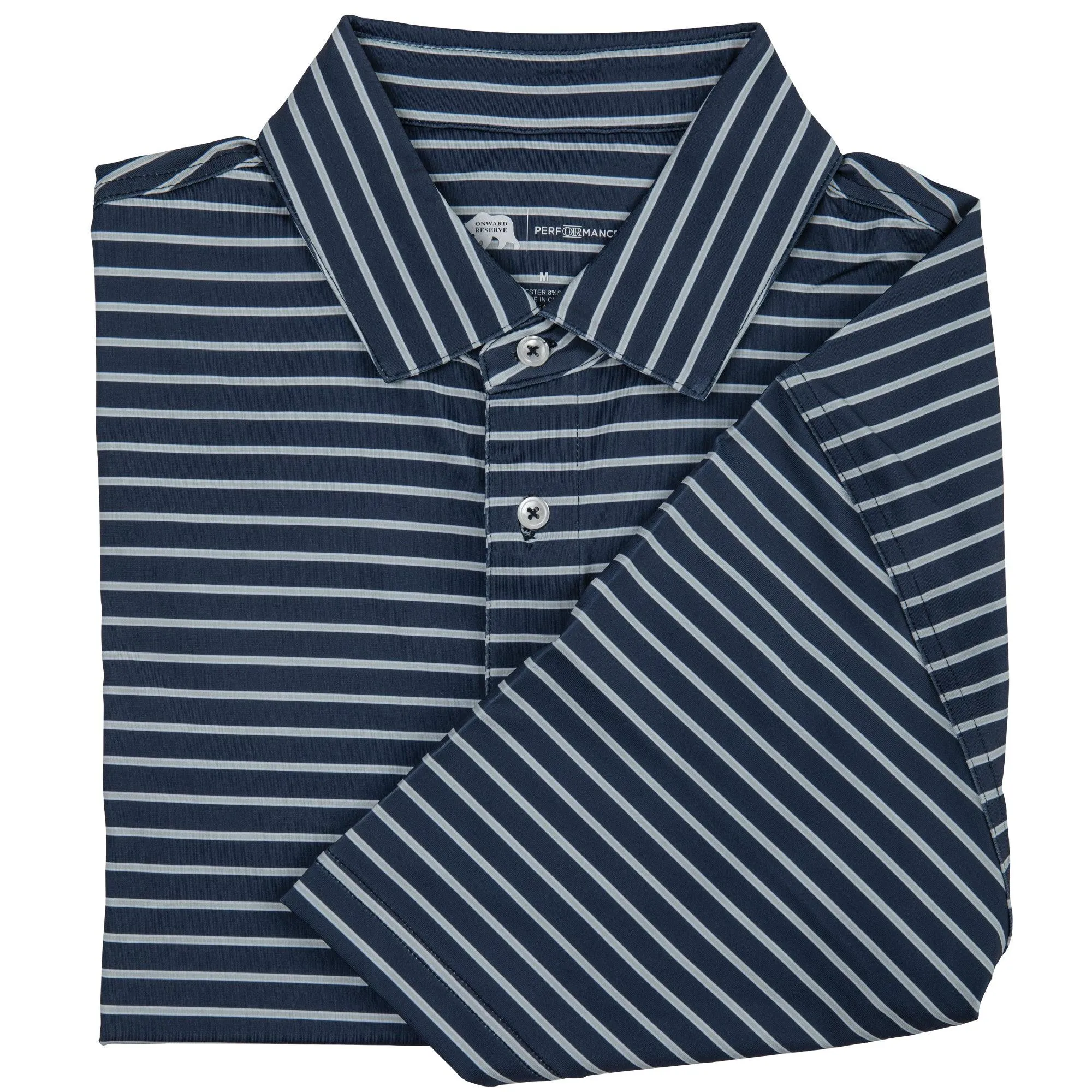 Eagle Stripe Performance Polo - Vintage Indigo/Smoke