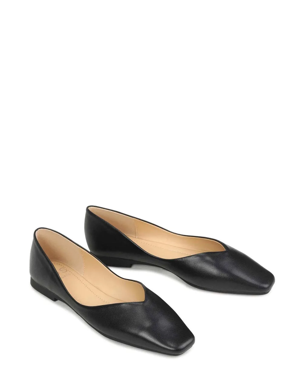 EOS Adriana Black Leather Ballet Shoe