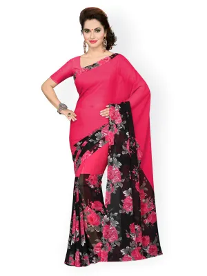 Ishin Poly Georgette Printed Women's Saree/Sari