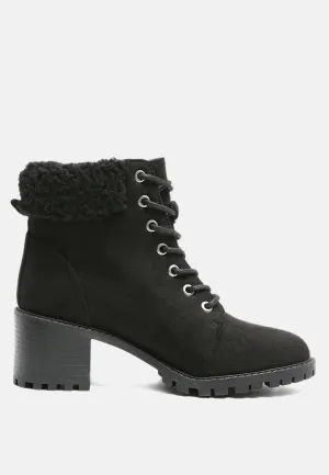 Leonna Cushion Collared Lace-Up Boots