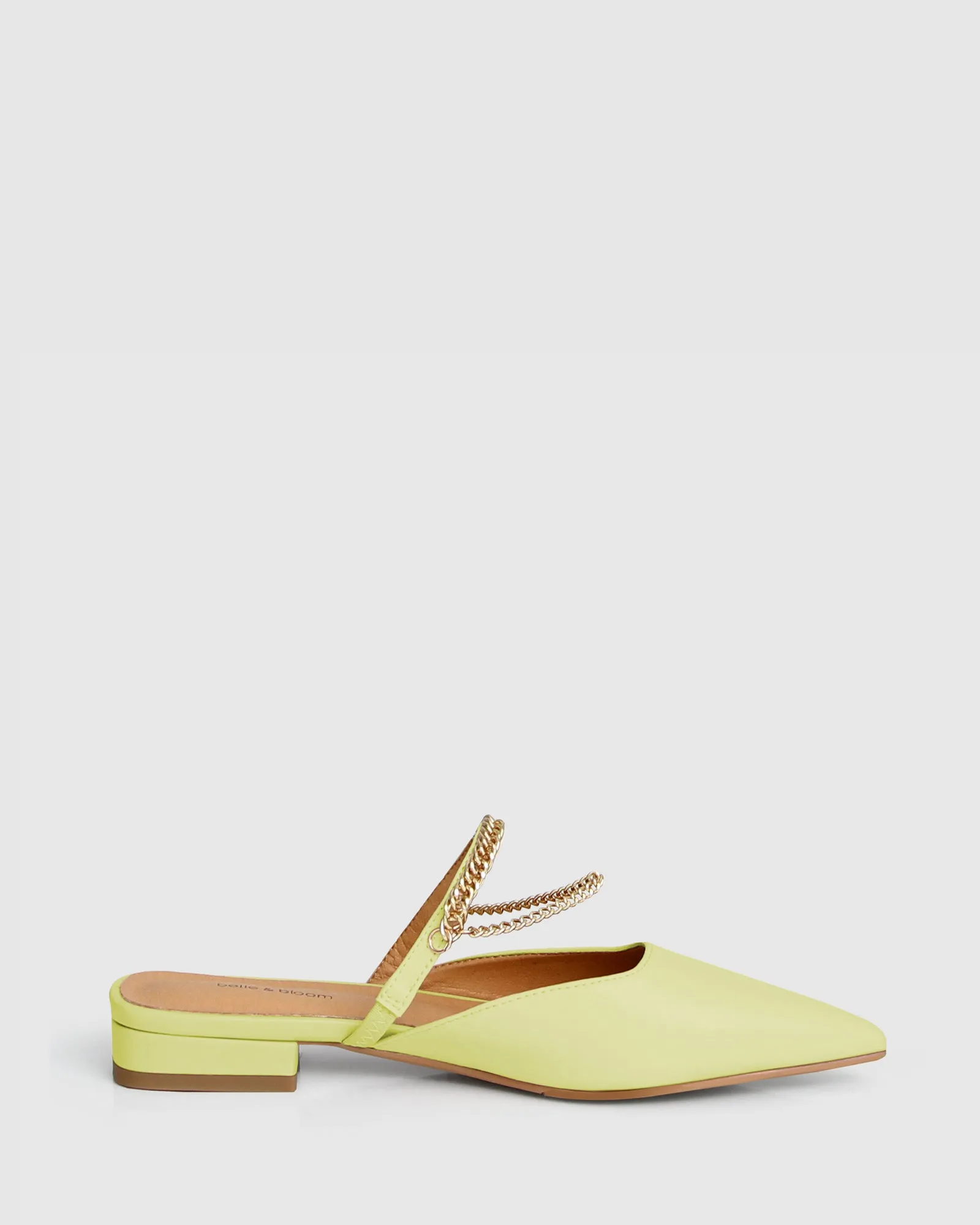 On The Go Leather Flat - Citrus