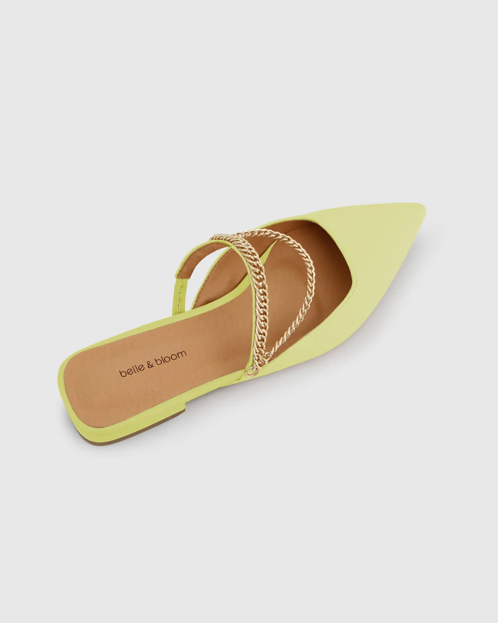 On The Go Leather Flat - Citrus