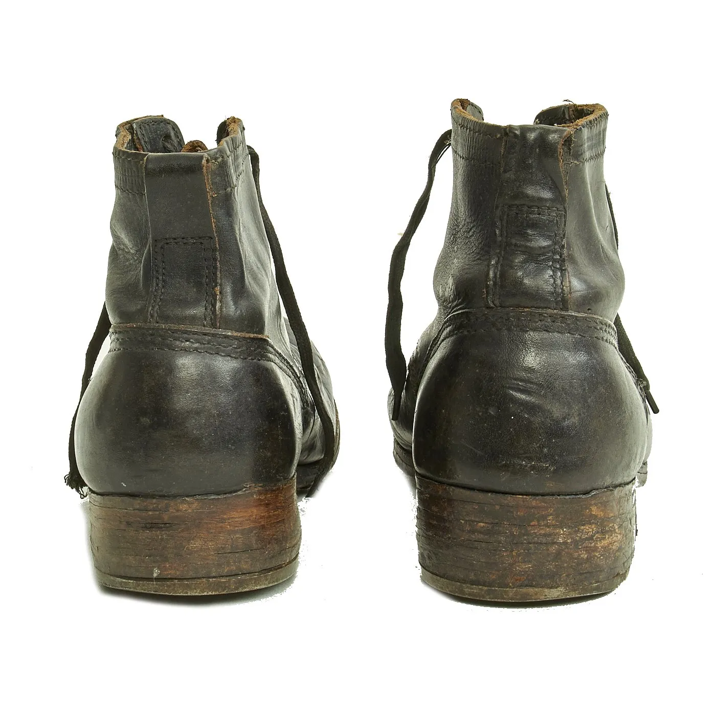 Original German WWII Combat Low Boots with Hobnails and Gamaschen