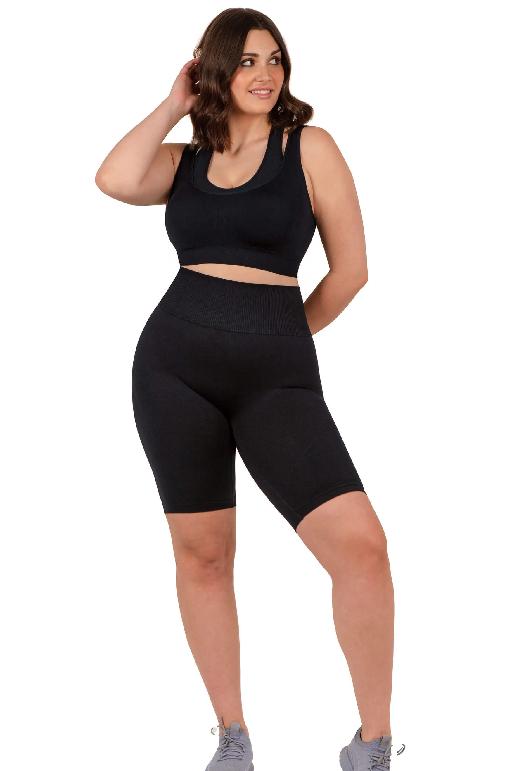 Seamless High Waist Long Biker Shorts - 3 Pack