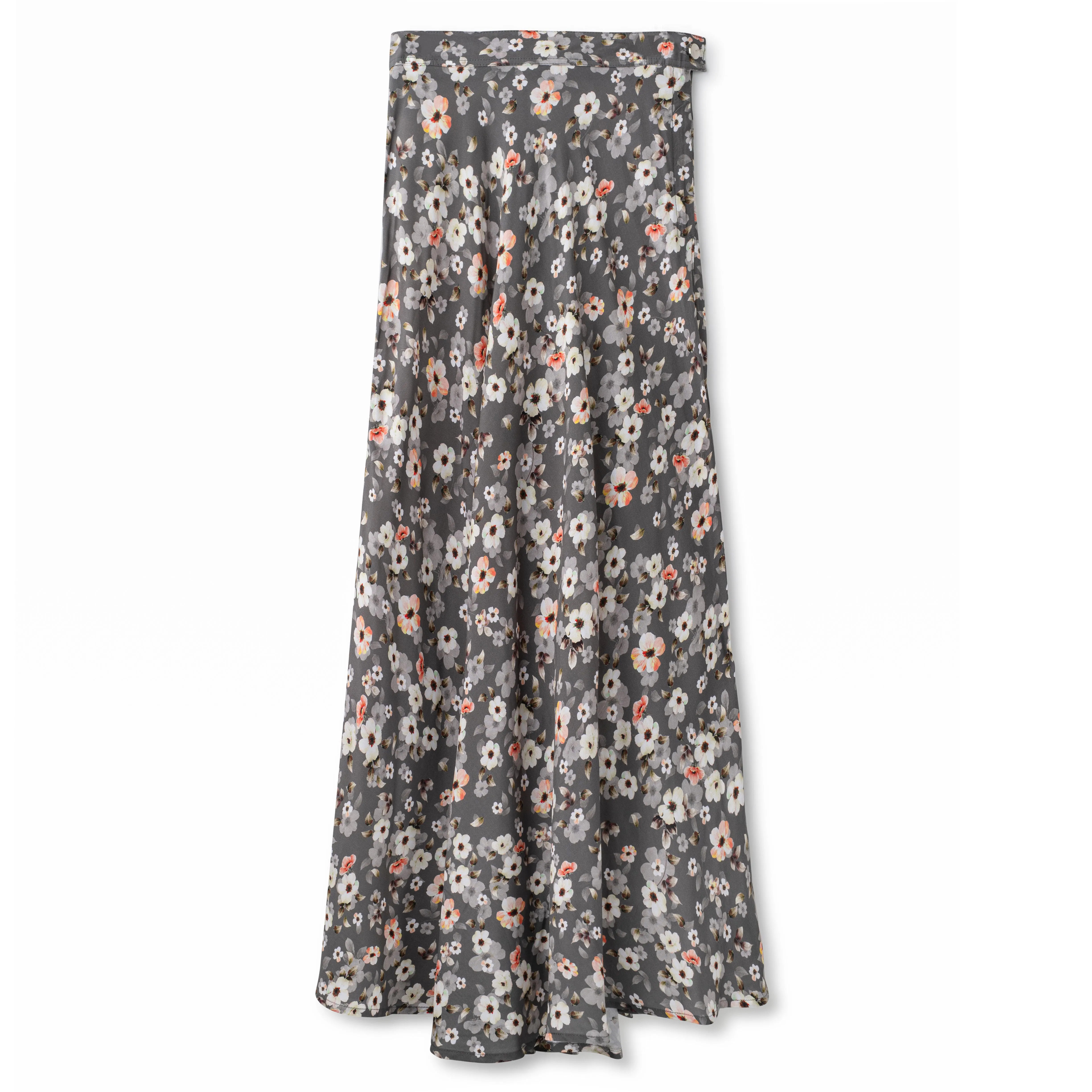 Signature Summer Circle Midi Skirt IN: Grey Floral Print