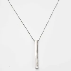 Silver Bar Pendant with Chain