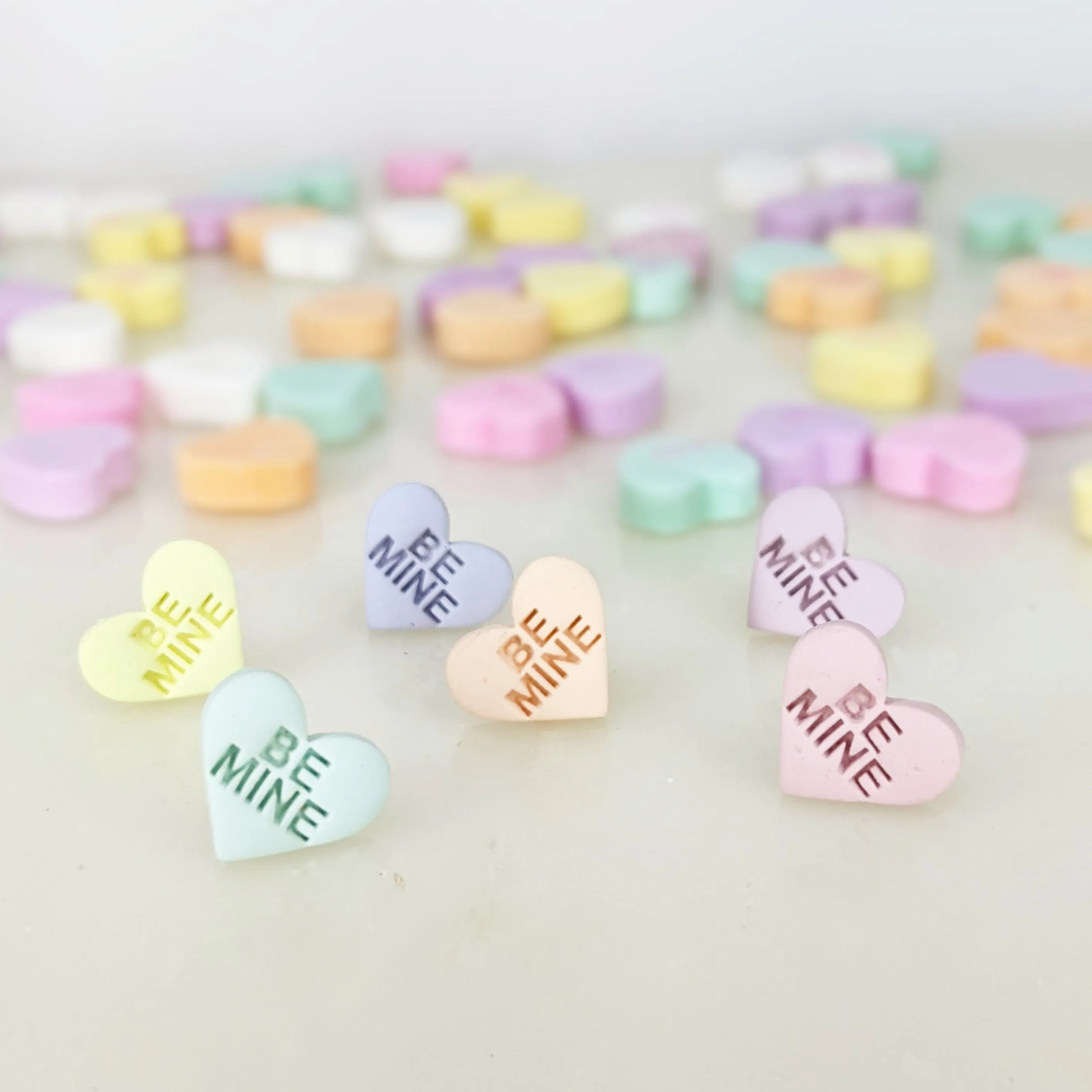 The Conversation Hearts | Be Mine | Post Earrings | Earrings | Polymer Clay Earrings | Gift to Her