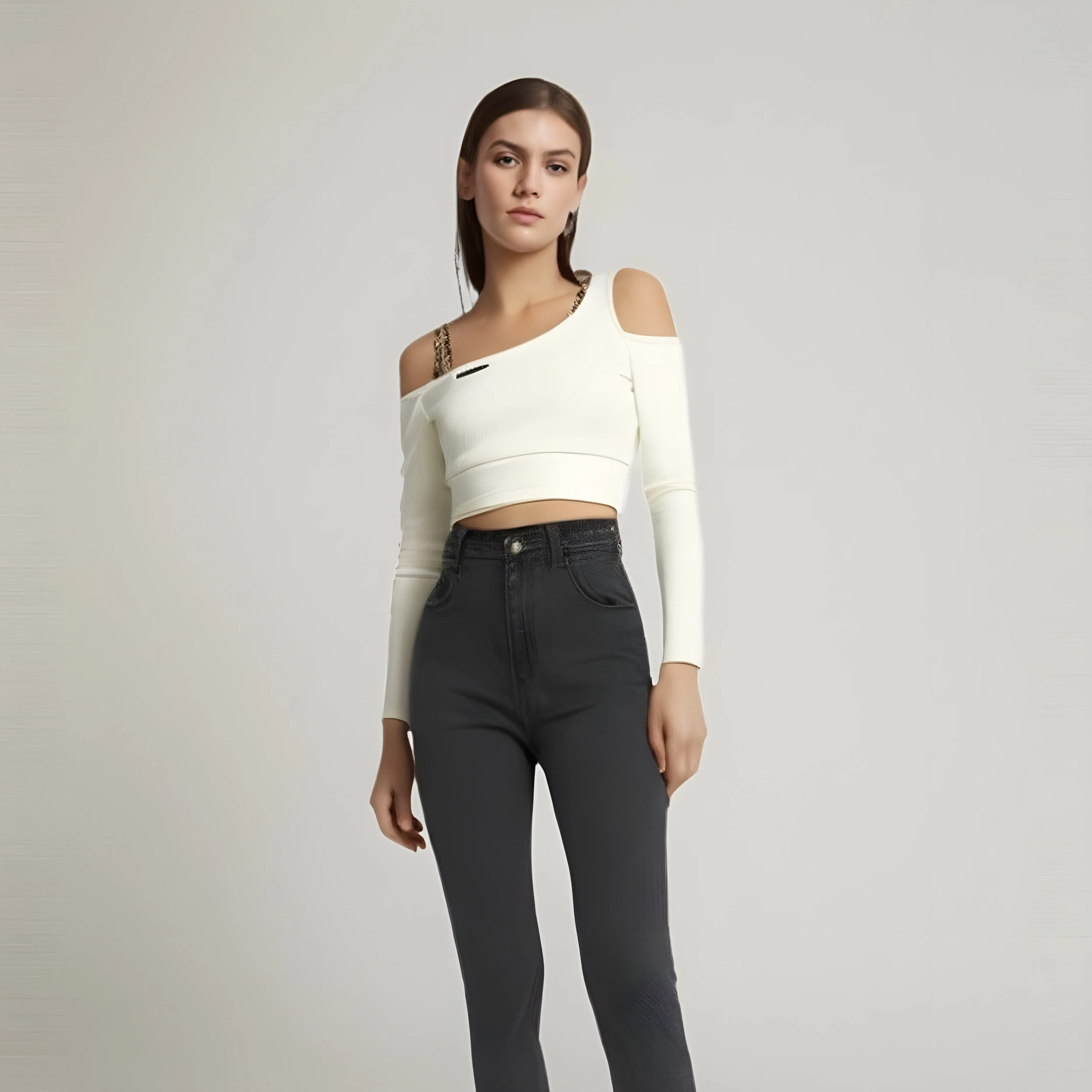 The Lyla Off Shoulder Long Sleeve Cropped Blouse