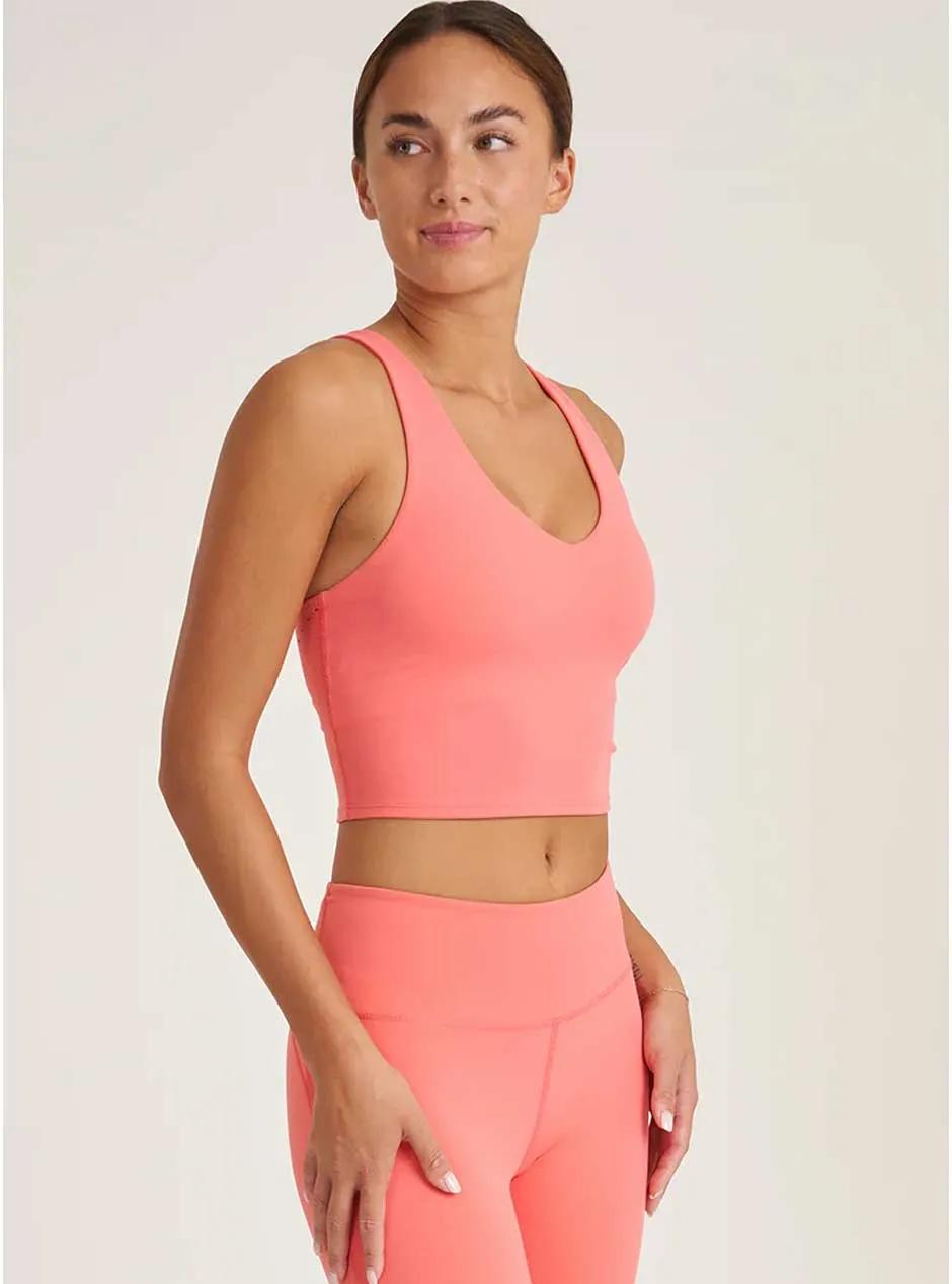 Thrive Société Women's Endure Perforated Bra Tank Top - Flamingo Pink