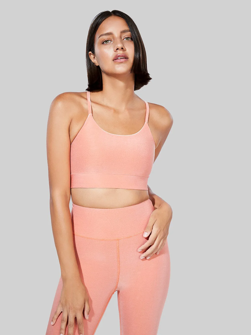 TWENTY HOT CORAL SKY HIGH WAIST CROPPED LEGGING